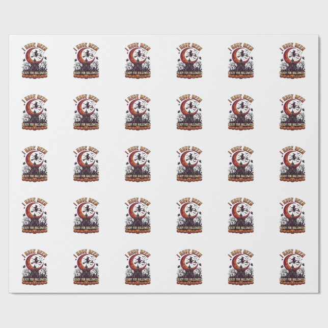 Halloweenhäxslott Månen har varit redo_1 Presentpapper (Platt)
