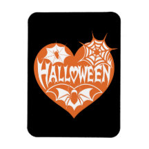 Halloweenhjärta, Orange hjärta form, Spindelnät