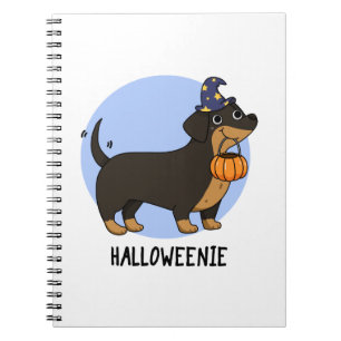Halloweenie Rolig Korv Hund Puns Anteckningsbok