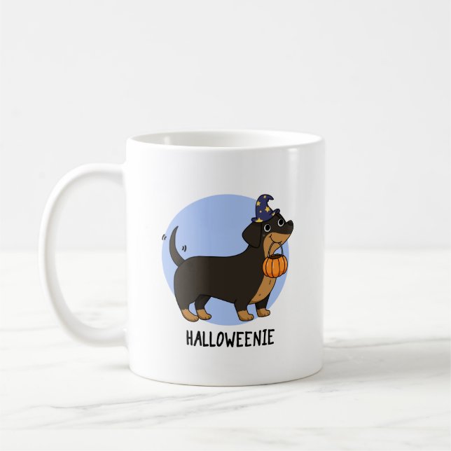Halloweenie Rolig Korv Hund Puns  Kaffemugg (Vänster)