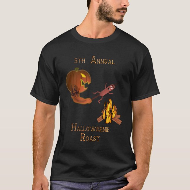 Halloweenie stek - mörka skjortor t shirt (Framsida)