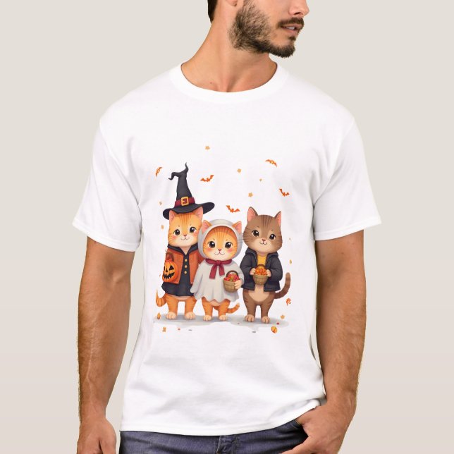 Halloweenkatterna T Shirt (Framsida)