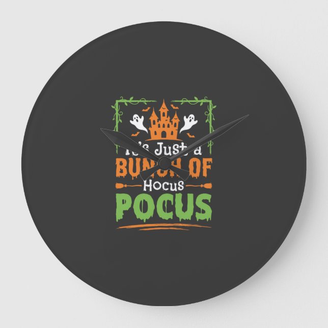 Halloweenknippe med hokus pokus stor klocka (Framsida)