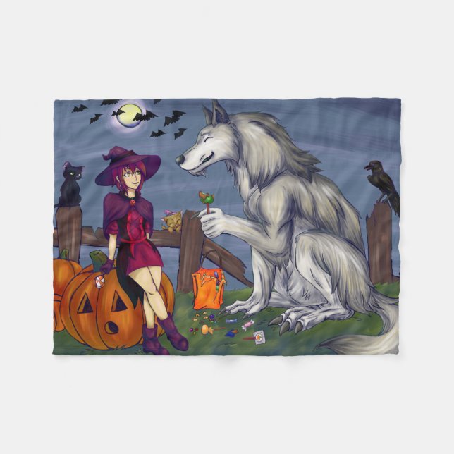 Halloweenkompisar Fleecefilt (Framsidan (Horisontell))