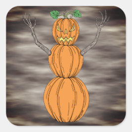 Halloweenkonst av pumpamänniskor fyrkantigt klistermärke