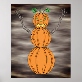 Halloweenkonst av pumpamänniskor poster