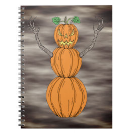 Halloweenkonst med pumpagubbe anteckningsbok