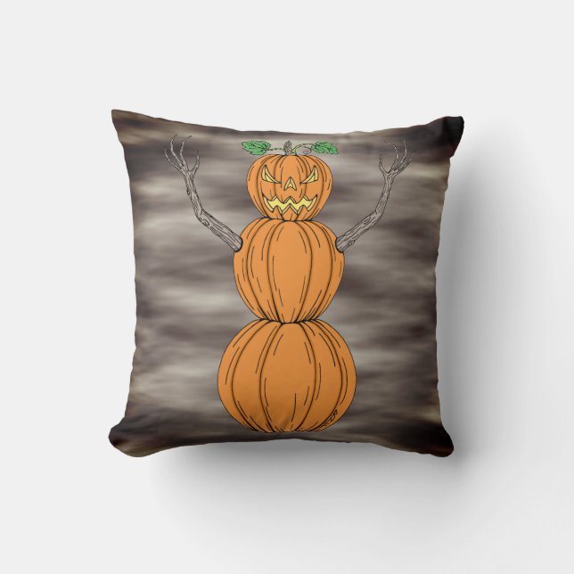 Halloweenkonst med pumpagubbe kudde (Framsida)