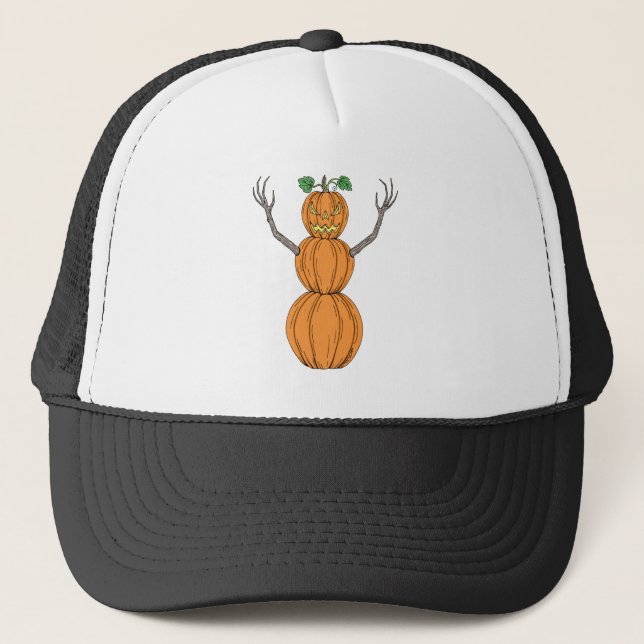 Halloweenkonst med pumpamann keps (Framsida)