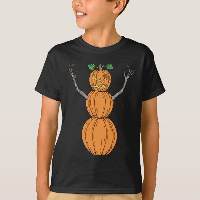 Halloweenkonst med pumpamann t shirt (Framsida)