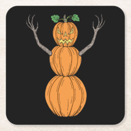 Halloweenkonst med pumpamann underlägg papper kvadrat