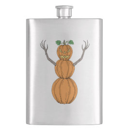 Halloweenkonst med pumpamänniskor fickplunta