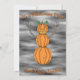 Halloweenkonst med pumpamänniskor inbjudningar