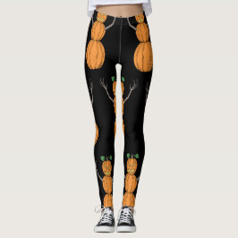 Halloweenkonst med pumpamänniskor leggings