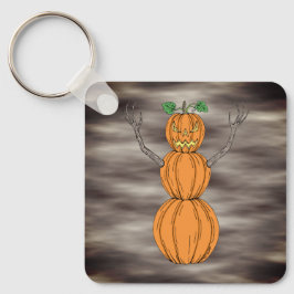 Halloweenkonst med pumpamänniskor nyckelring