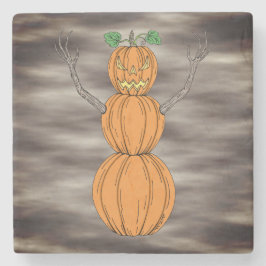 Halloweenkonst med pumpamänniskor stenunderlägg