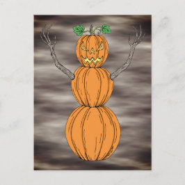 Halloweenkonst med pumpamänniskor vykort