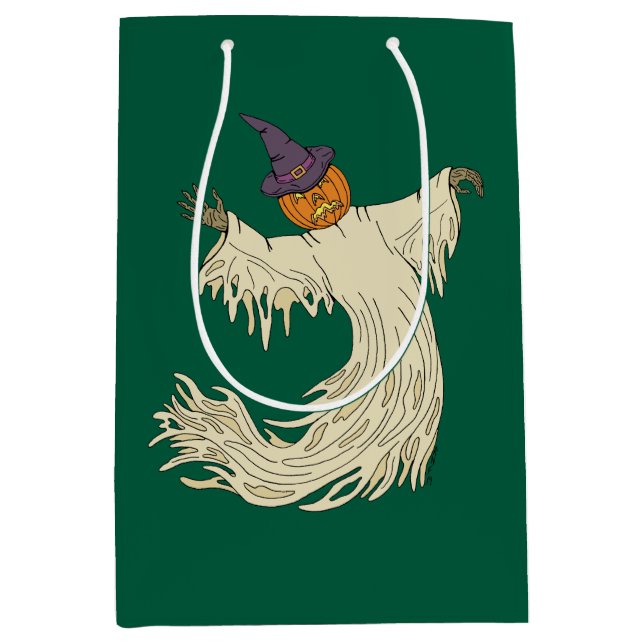 Halloweenkonst med spökhuvud av pumpa (Framsidan)