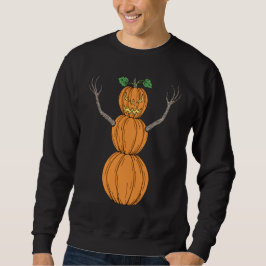 Halloweenkonst med spökhuvud av pumpa lång ärmad tröja