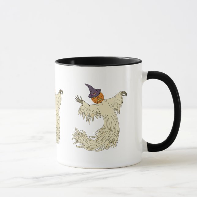 Halloweenkonst med spökhuvud av pumpa mugg (Höger)