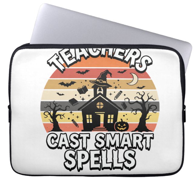 Halloweenlärare Spooky Smarts Laptop Fodral (Framsidan)