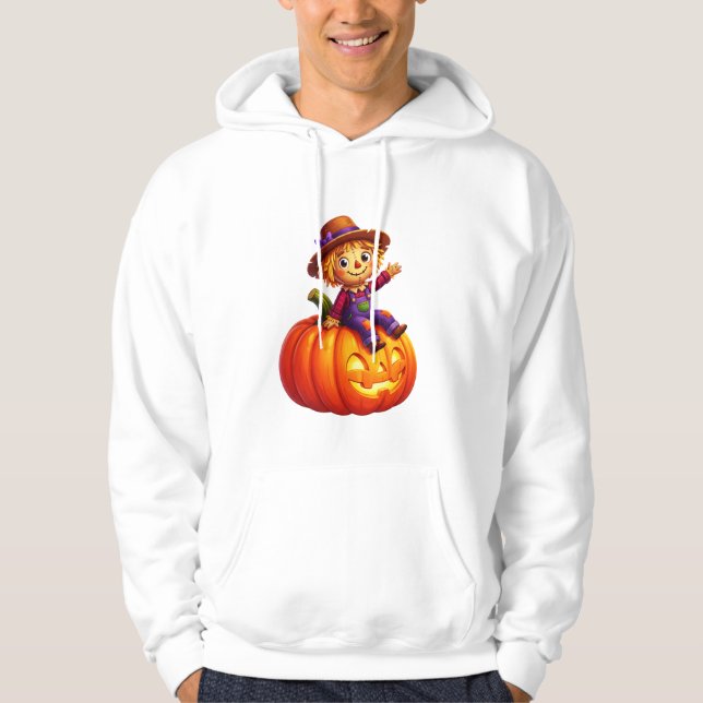 Halloweenlykta med Fågelskrämma som Glöder Hoodie (Framsida)