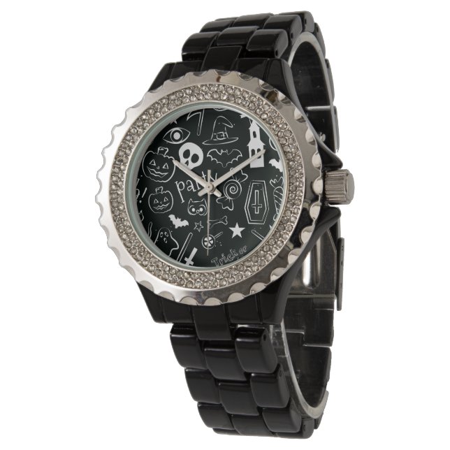 Halloweenmönster Armbandsur (Vinklad)
