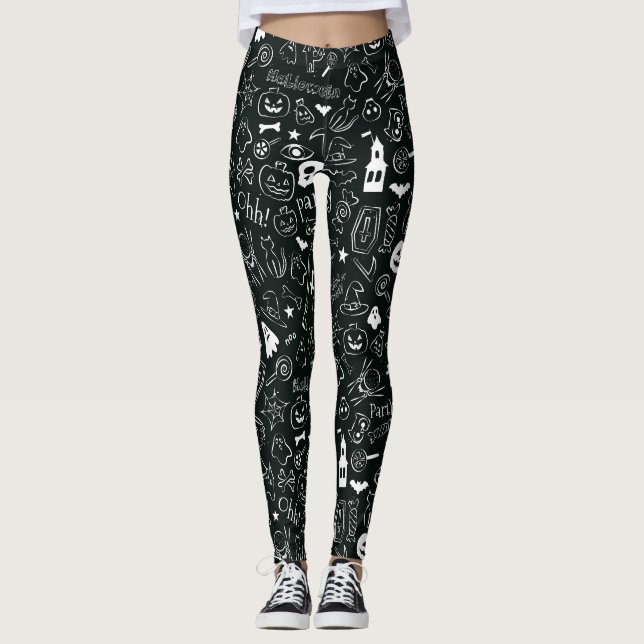 Halloweenmönster Leggings (Framsida)