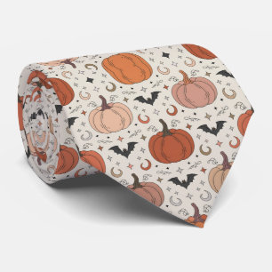 Halloweenmönster med pumpor och fladdermöss slips