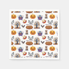 Halloweenmönster på pappersservett