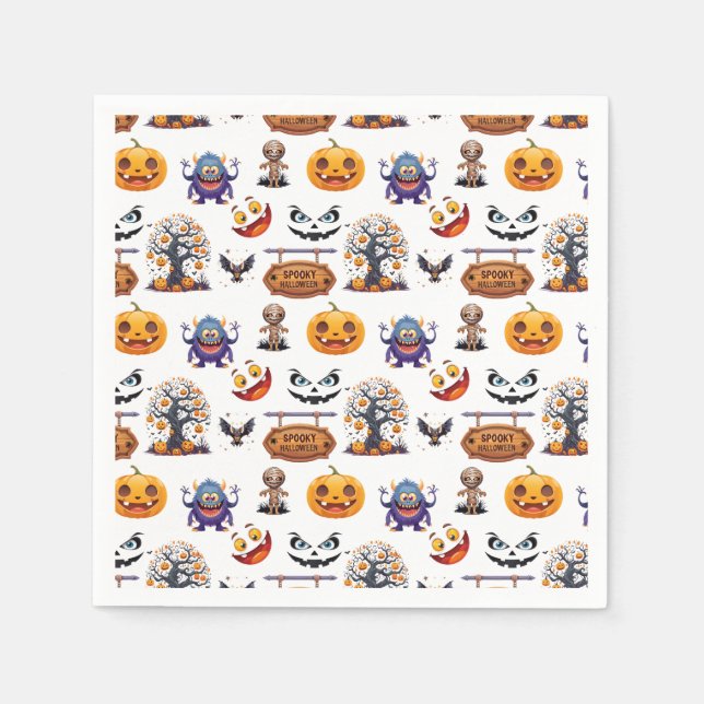 Halloweenmönster på pappersservett (Framsidan)