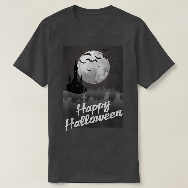 HalloweenMoon & Castle i natten T Shirt (Design framsida)