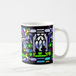 Halloweenmugg med glasmålning och kyrkogårdsmotiv kaffemugg