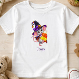 Halloweenmus som bär Candy Corn Anpassad T Shirt