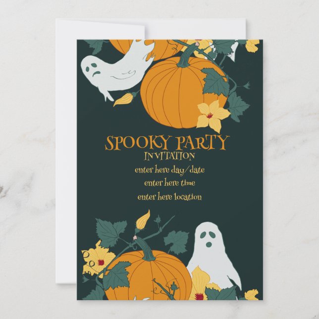 Halloweenparty Inbjudningar (Framsida)