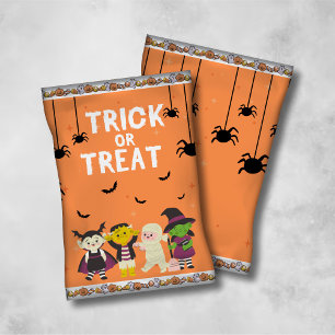 Halloweenpåse-/godispåsetiketter Reklamblad