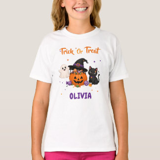 Halloweenpresent eller bus eller godis-partajfavor t shirt