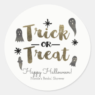 Halloweenpresent Ghost Chic 'Trick or Treat' Runt Klistermärke