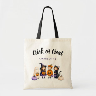 Halloweenpresent personifierad söt rolig för barn tygkasse