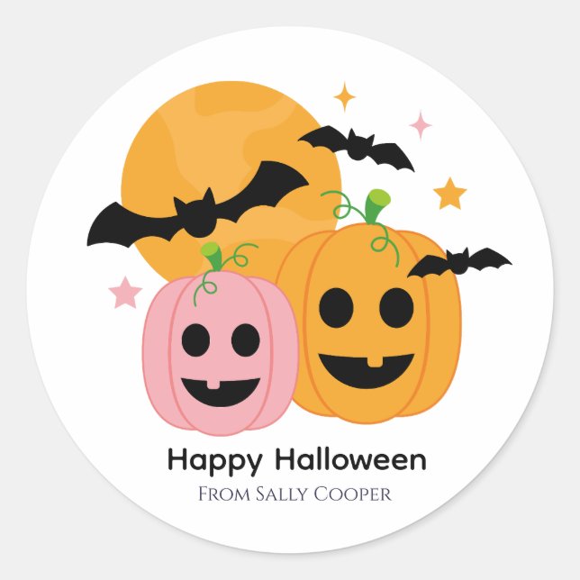 Halloweenpresent Runt Klistermärke (Framsida)