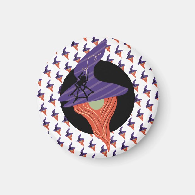 Halloweenpresent Söt Gnome Spindel Doodle Mönster Magnet (Framsidan)