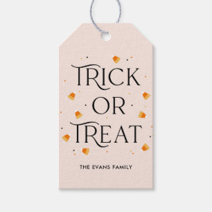 Halloweenpresentkort - Bus eller Godis-festpresent Presentetikett