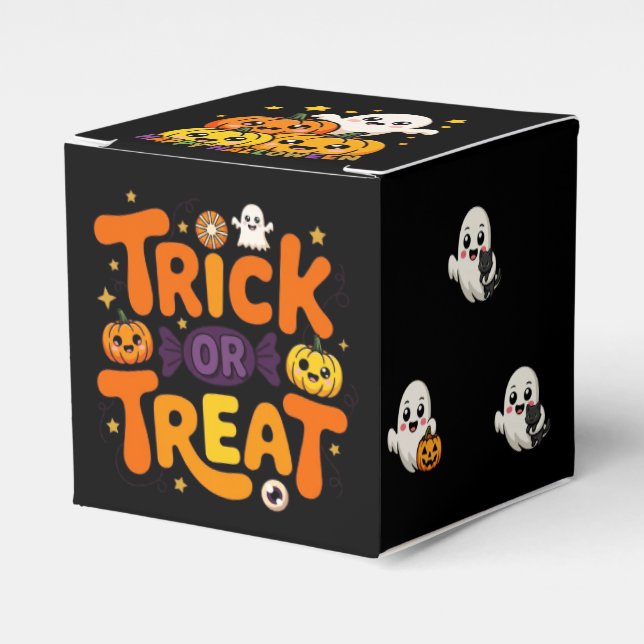 Halloweenpresentlåda med söta spöken presentaskar (Framsidan Sidan)