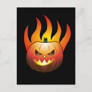 Halloweenpumpa i brand vykort