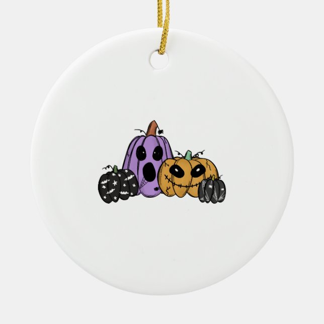 Halloweenpumpa Julgransprydnad Keramik (Framsidan)