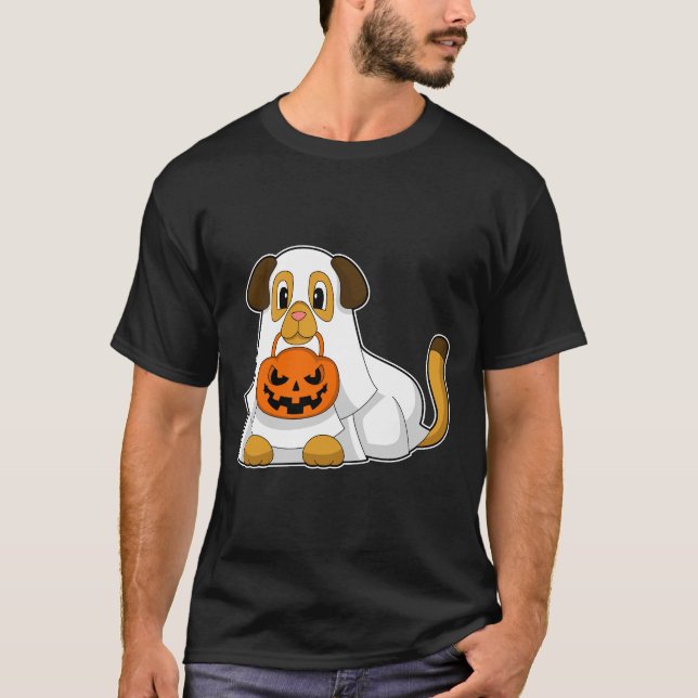 Halloweenpumpa med hund t shirt (Framsida)