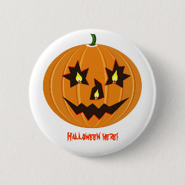 halloweenpumpa på vit bakgrund knapp