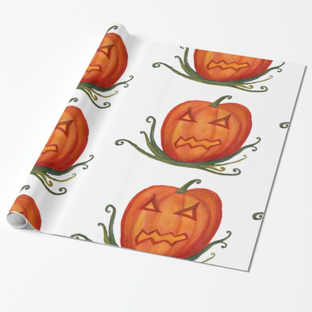 HalloweenPumpkins Wrapping Papper Presentpapper (Utrullad)