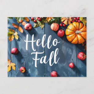 Halloweenpumpor och blommor Hösthälsning vykort