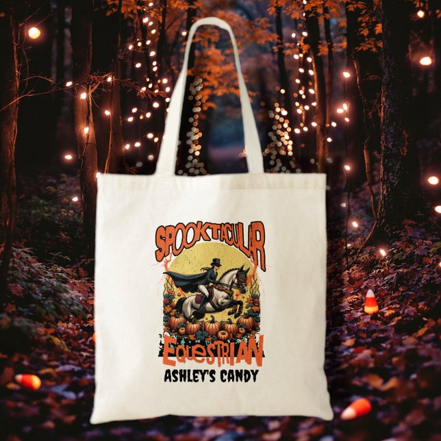 Halloweenridning Tygkasse (Get ready for spooky season with our equestrian funny Halloween merchandise!)